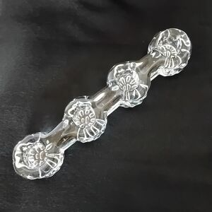 Vintage Midcentury Handmade Clear Glass Tapered Candle Holder